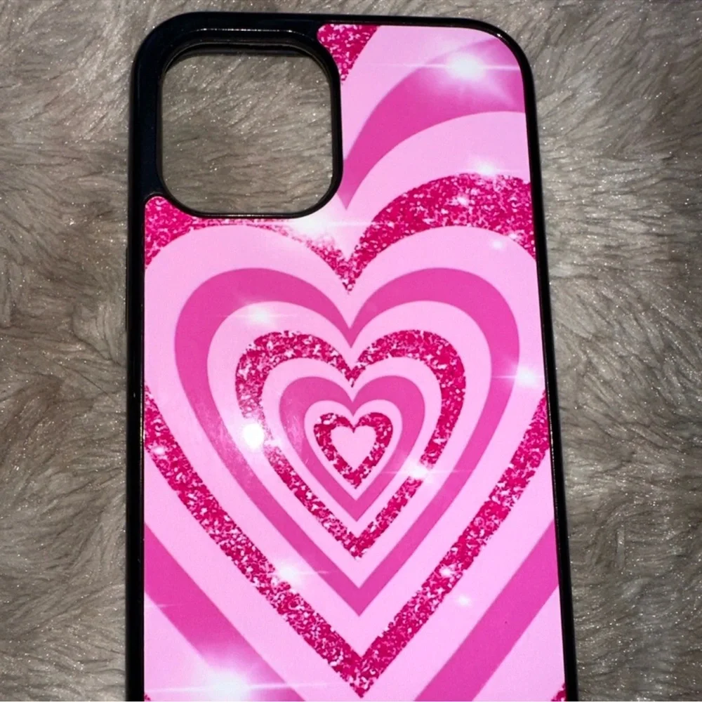 Pink Heart iPhone 12 Pro Max Two Layer Safe Case